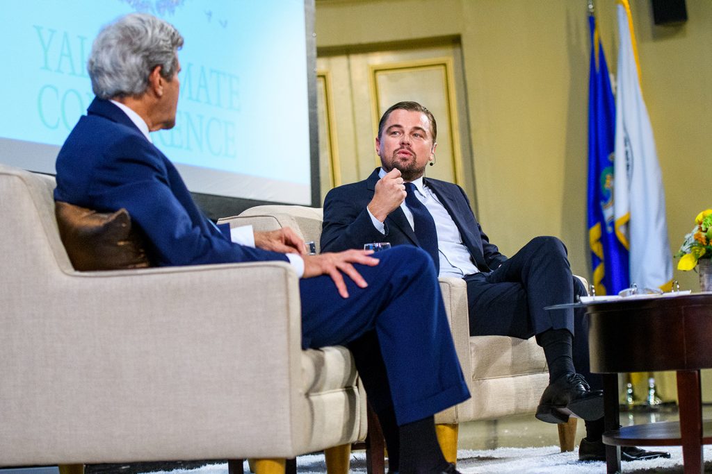Kerry and Leonardo DiCaprio at Climate Conference