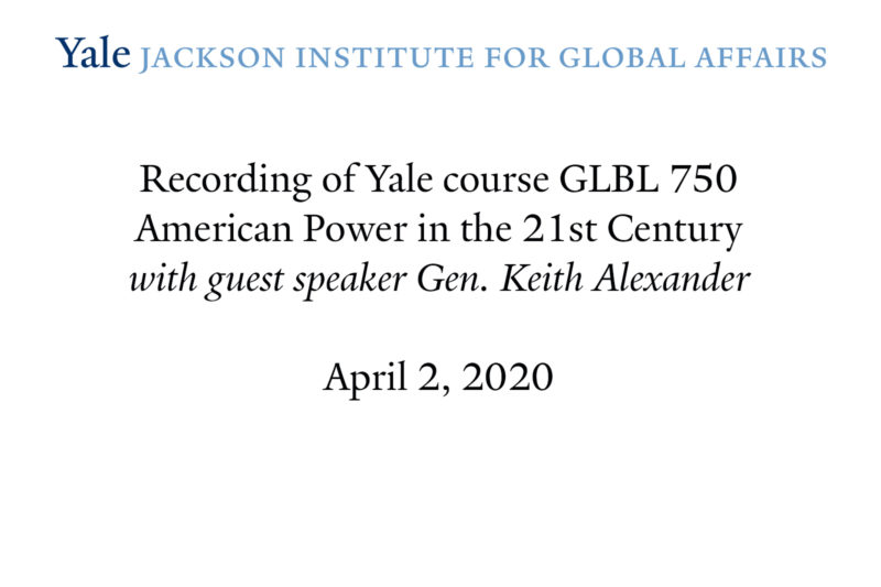 Class recording: American Power in the 21st Century, April 2, 2020 Thumbnail